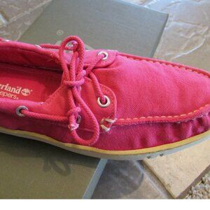 NEW TIMBERLAND PINK BOAT SHOES LOAFERS WOMENS